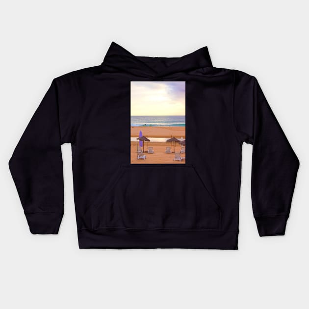 winter beach Kids Hoodie by terezadelpilar